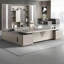 Bureau de direction en L 125,98 "gris avec serrures à combinaison-587062163