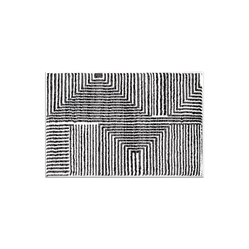 Tapis crème noir Modern Maze, Rectangulaire 2 pi x 3 pi