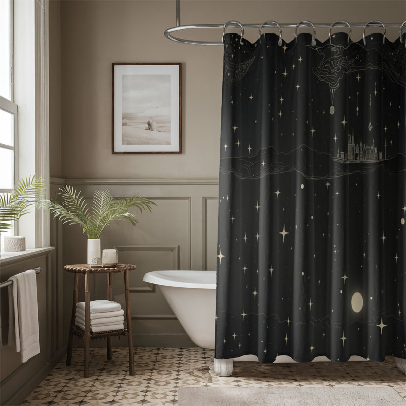 Caneshia Abstract Shower Curtain, 74"H x 71"W