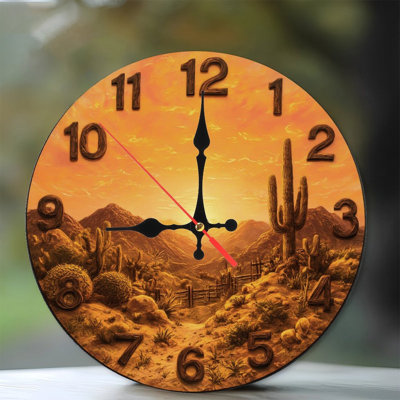 Horloge désertique avec cactus