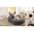 56.7" Gray Chenille Chaise Sofa Bed, No Assembly, Deep Seat with Pillows-414562361