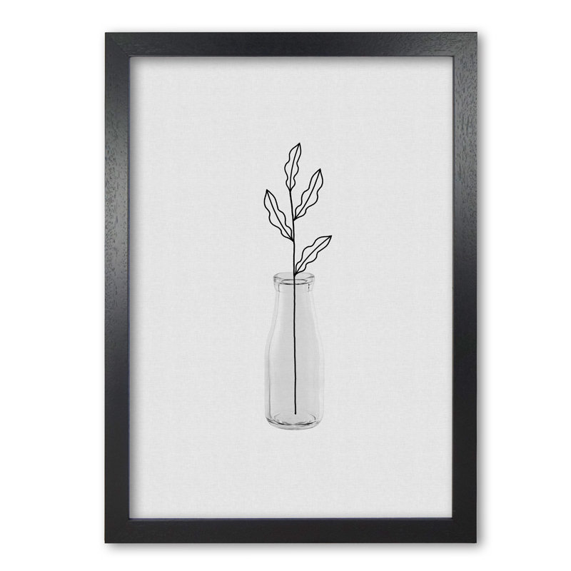 Leaf Still Life - Print, 60 cm H x 42 cm W x 5 cm D, Black Grain Frame
