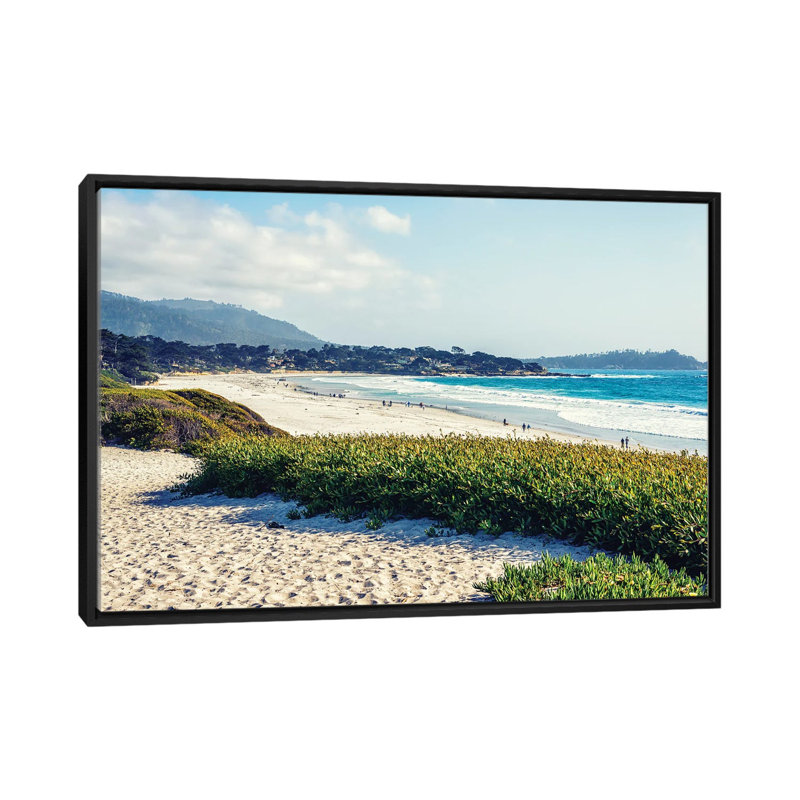 Serenity At Carmel Beach_1PC6, H 18 po x l 26 po, Cadre flottant noir