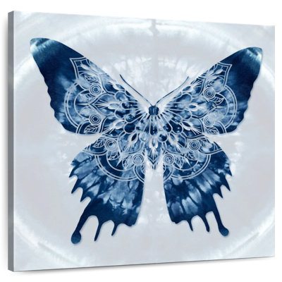 Mandala de rois papillon indigo Batik