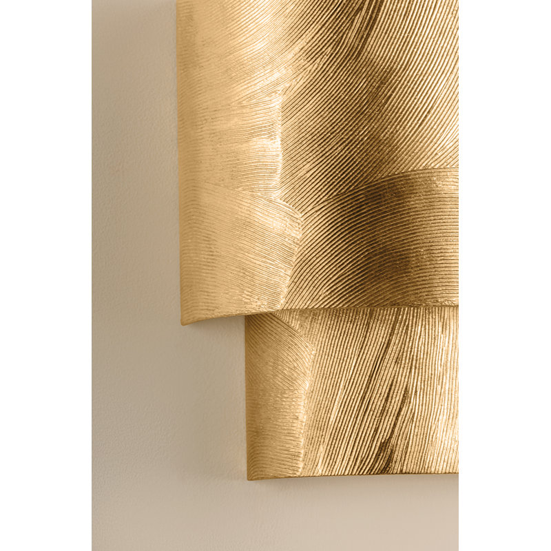 Moray Wall Sconce in Black Leaf, Gold
