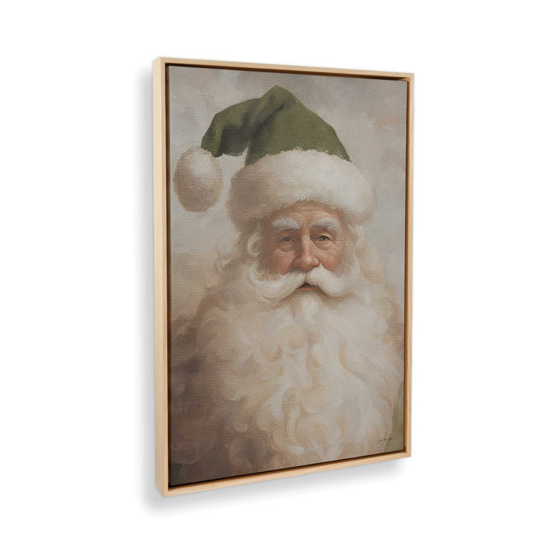 Père Noël par Jo Moulton, reproduction d'art, H 17,5 po x l 13,5 po, Impression sur toile flottante sans passe-partout, Tanné