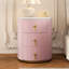 Table de chevet ronde, table de chevet rembourrée rose à 3 tiroirs, poignées en métal doré et plateau autocollant imperméable, table de chevet à installation rapide, table élégante-768255530-768255533