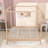 Wood Four Poster Platform Bed with Slats Support and Center Legs-1868767644-1868767643