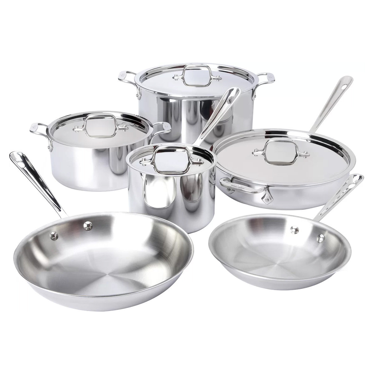 All-Clad D3 Tri-Ply Stainless-Steel 10-Piece Cookware Set