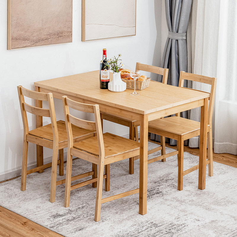 Elish Bamboo Solid Wood Dining Set
