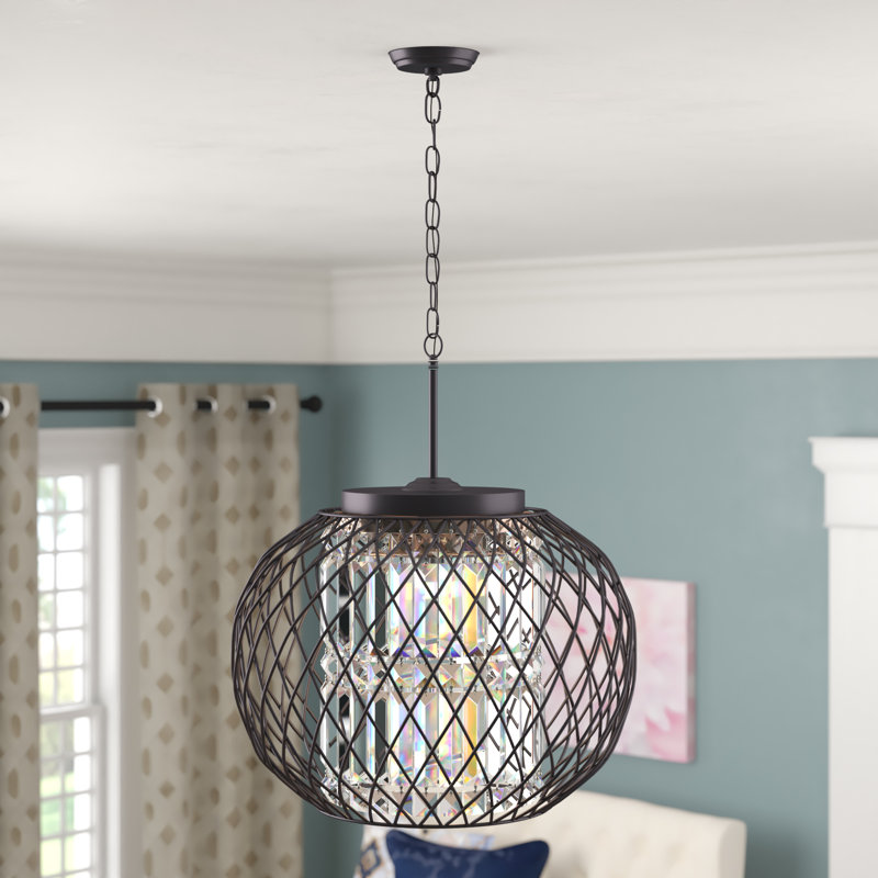 3 - Light Dimmable Globe Chandelier