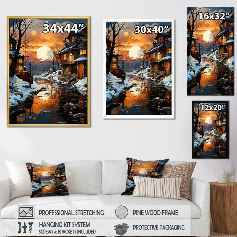 «Industrial Landscape Topaz Twilight I», reproduction sur toile, Cadre flottant noir, H 32 po x l 16 po x P 1 po