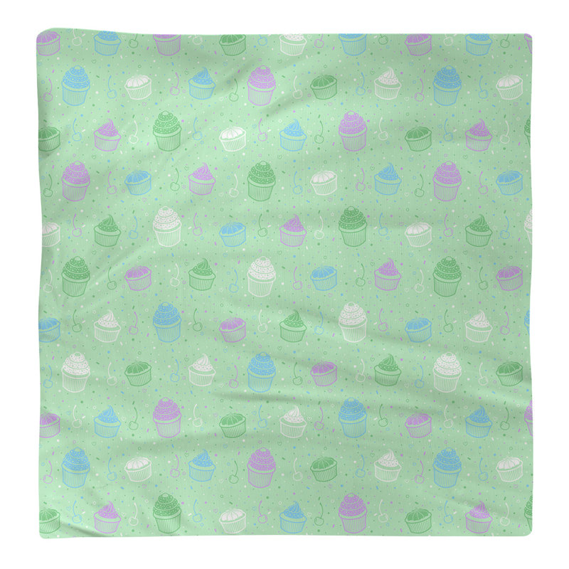 Polyester Abstract Square Napkin, 0.1" H x 10" W x 10" D, Green Alternate, Cotton Twill