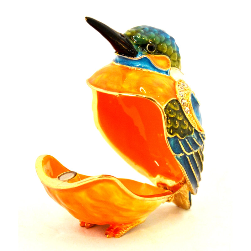 Small Kingfisher Bird Trinket Box