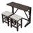3-Piece Farmhouse Counter Height Dining Set: Table & Upholstered Stools, USB Port-572051556
