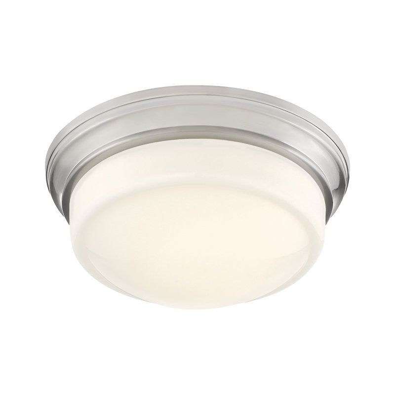 Plafonnier encastré 1 lumière DEL 7,25 po, Nickel brossé