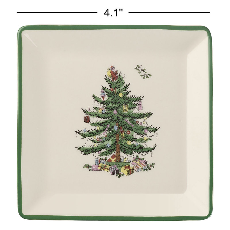 Assiettes en forme d'arbre de Noël Spode 5 po