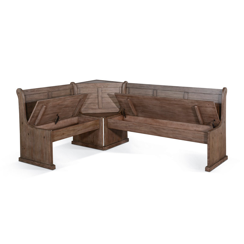 Villepinte 4 - Piece Solid Wood Breakfast Nook Dining Set, Buckskin