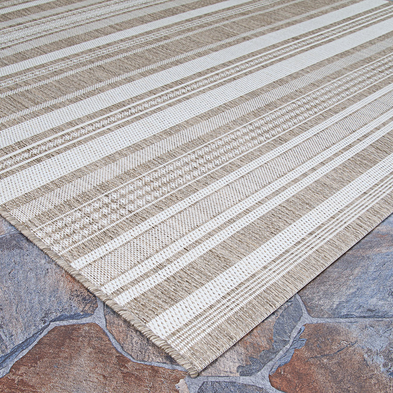Fierce Alhambra Beige-Taupe Indoor/Outdoor Area Rug, Rectangle 8'6" x 13'