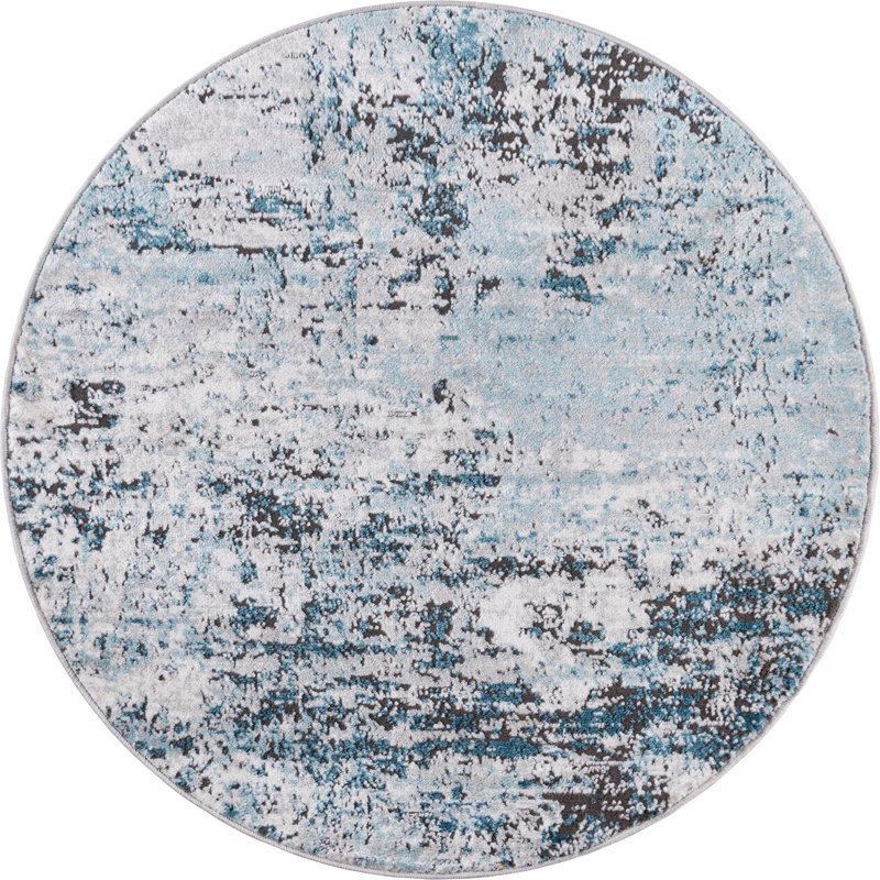 Abstract Indoor Rug, Round 3'3"