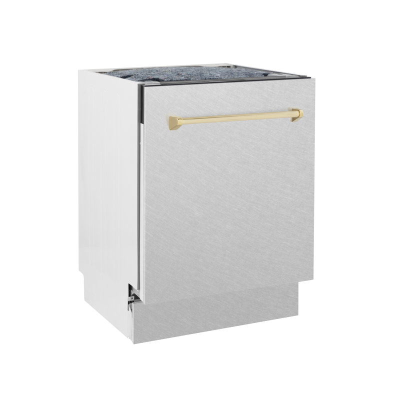 ZLINE Autograph Edition 24" Control Tall Tub Dishwasher in Fingerprint Resistant Stainless Steel, 51dBa, Gold