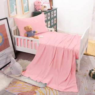 Light Pink 100% Silk Kids Bedding Set, Kids Sheet Sets