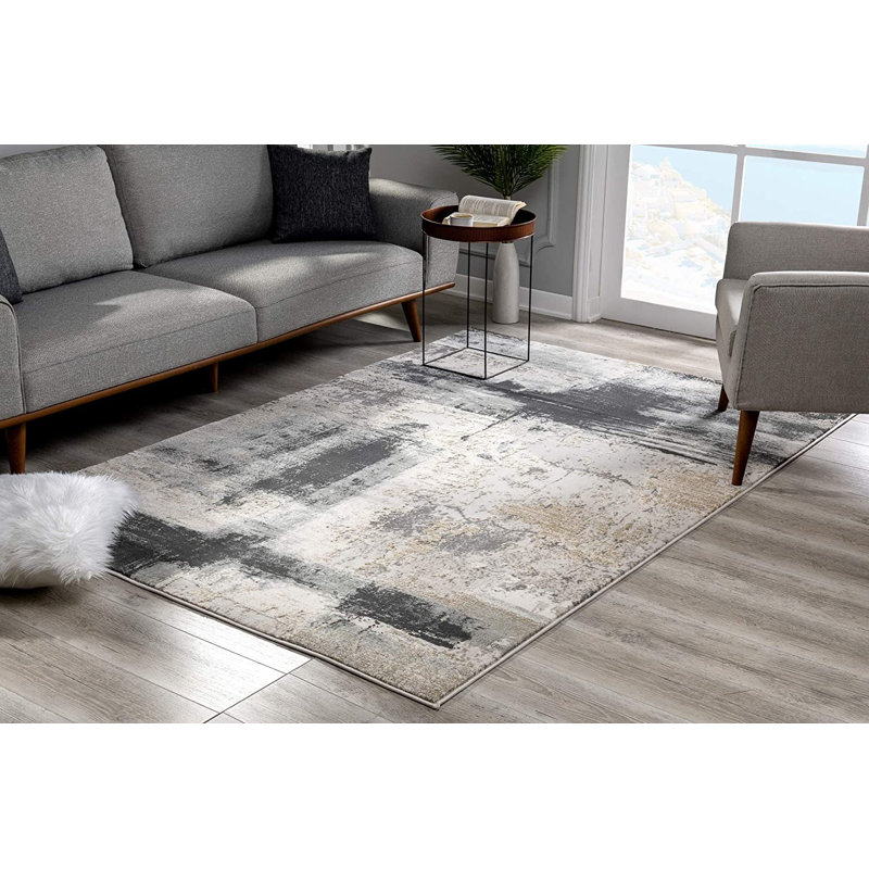 Tapis gris crème crème Patchwork