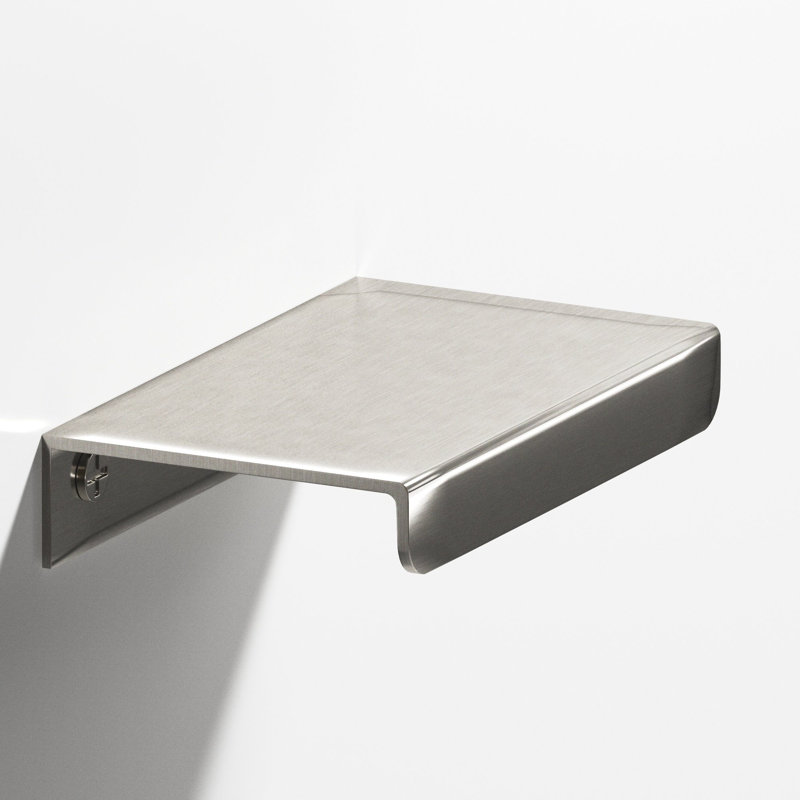 Poignée de bord avec rebord droit, Nickel satiné, 8"