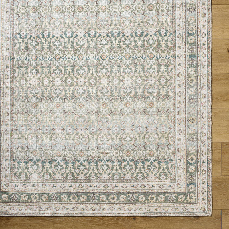 Tapis traditionnel olive Our PNW Home x Surya Rainier, Tapis de couloir 2 pi 7 po x 10 pi