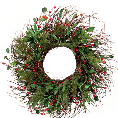 Couronne en soie 19 po winter baies