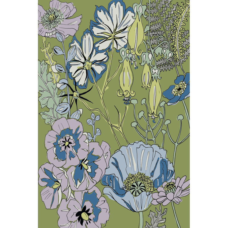Graphic Garden I - Wrapped Canvas Print, 46cm H x 30cm W x 3.8cm D