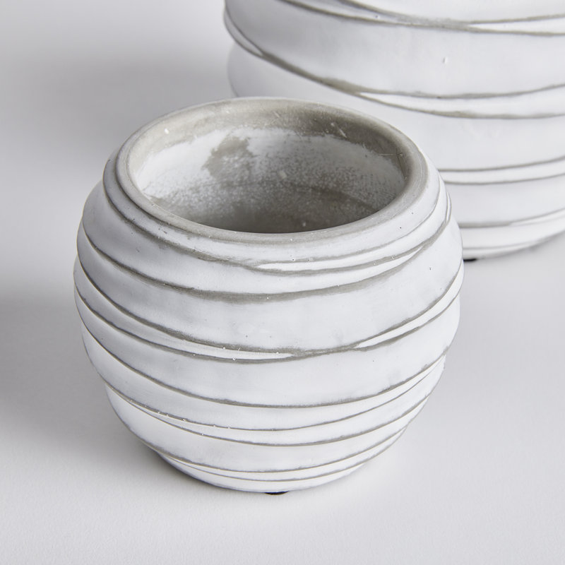 Falesia Handmade Planter, 6" H x 6" W x 3.75" D, White