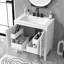 Meuble-lavabo multifonctionnel avec portes et tiroirs Orlaigh