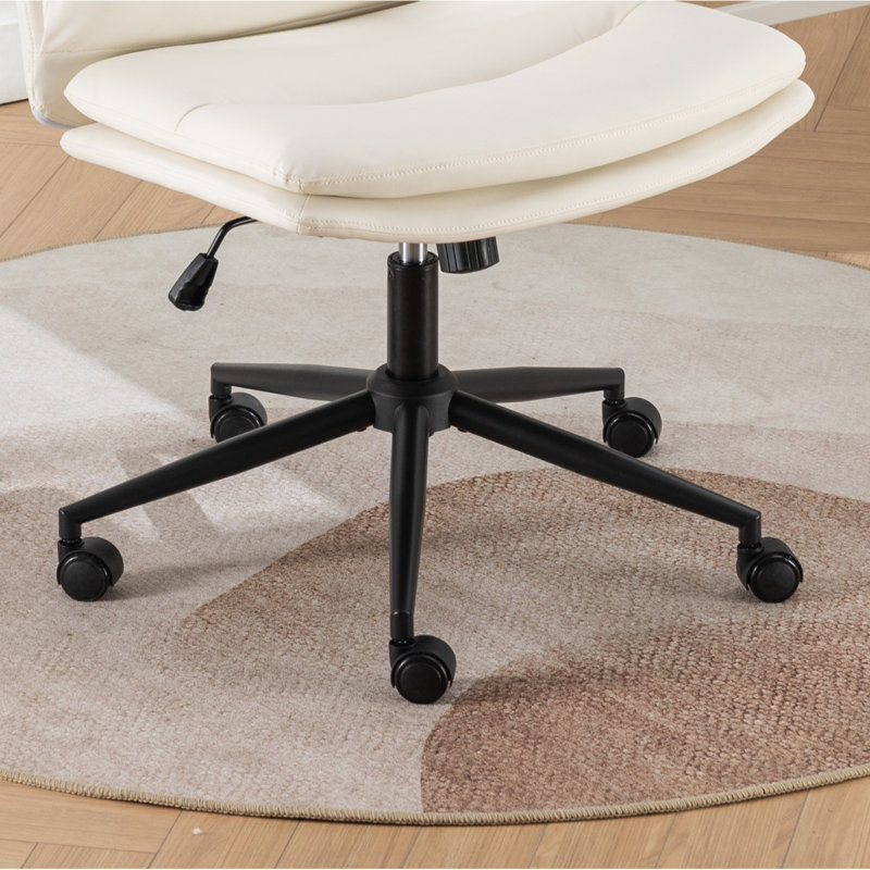 Fauteuil réglable / pivotant, siège large / chaise de bureau / fauteuil de coiffeuse, Blanc