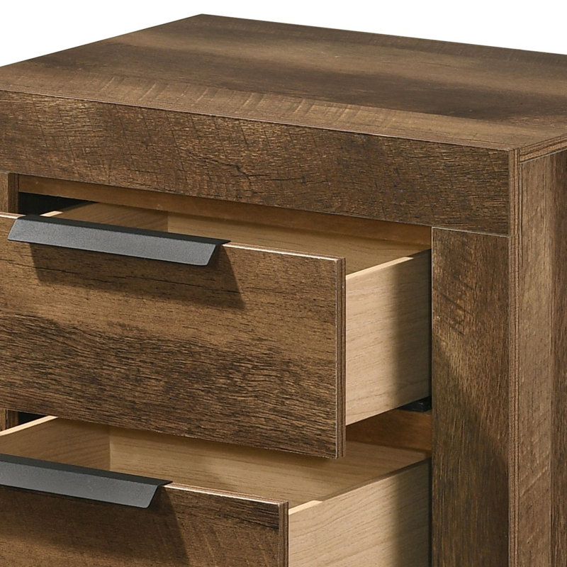 Bari 2-Drawer Nightstand in Rustic Oak