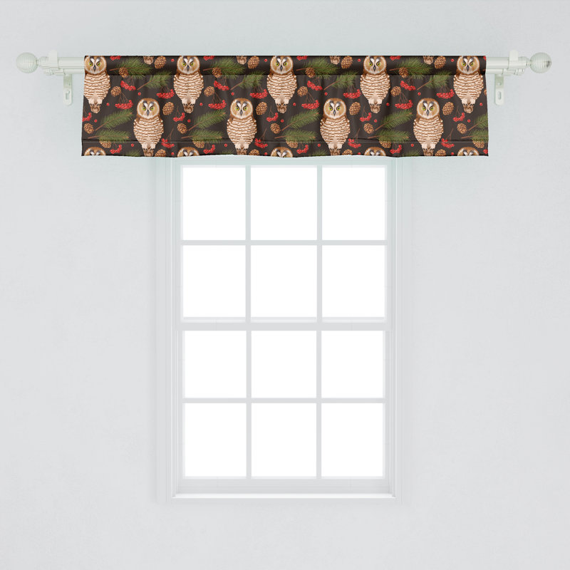 Ensemble de 2 cantonnières Ambesonne Animal Art et branches Rowan brunes et multicolores, L 42 po x L 12 po