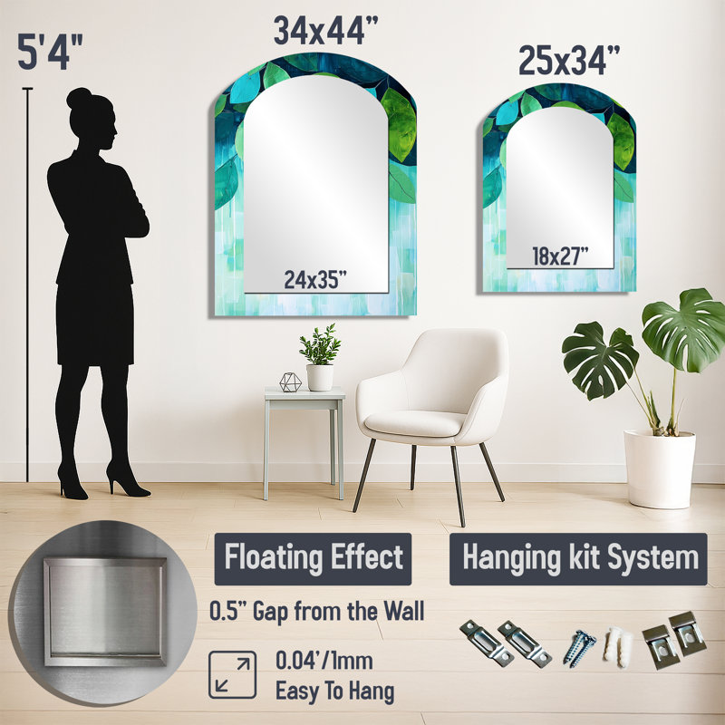 Miroir mural Botanical, 34" x 25"