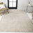 Alceo High-Low MidCentury Modern Arch Stripe Two-Tone Beige/Cream Indoor/Outdoor Rug-1042206820