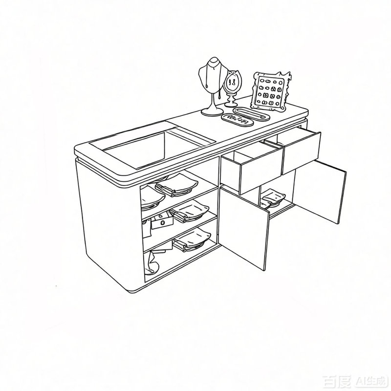 Présentoir moderne et minimaliste multifonctionnel, Blanc, H 35,43 po x l 59,06 po x P 23,62 po