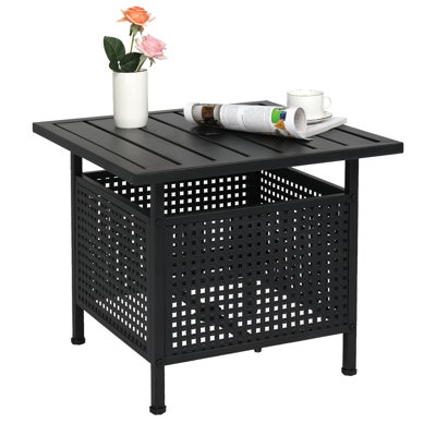 Kamilo Square Metal Outdoor Side Table , 21.7'' in. W 21.7'' in. D