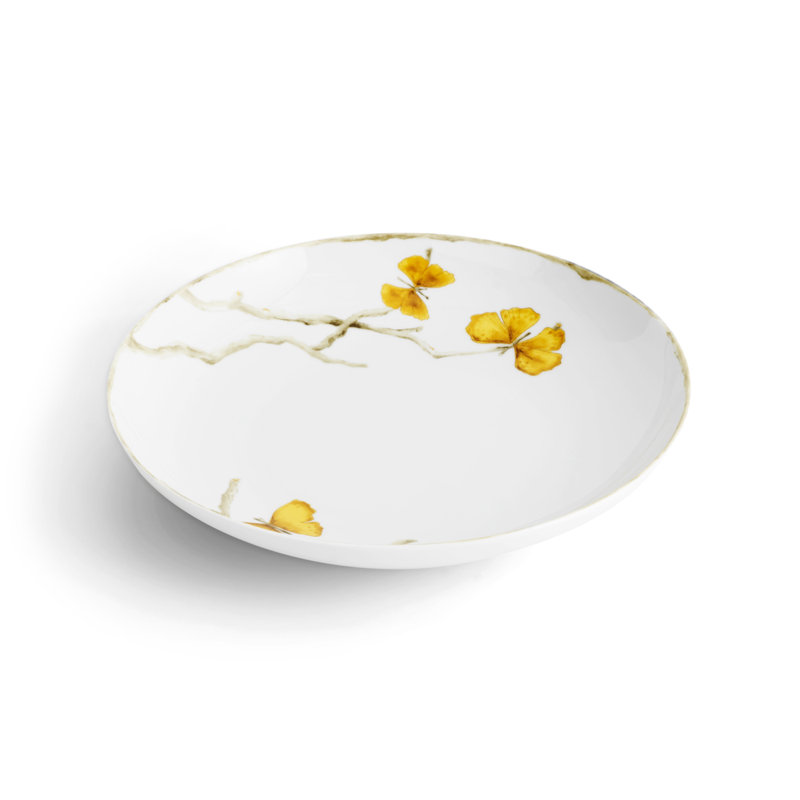 Butterfly Ginkgo Handmade Porcelain Pasta Bowl
