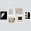 Ensemble de 6 reproductions d'art moderne et grues - impressions minimalistes d'inspiration scandinave dans des tons neutres-112374801-112374805