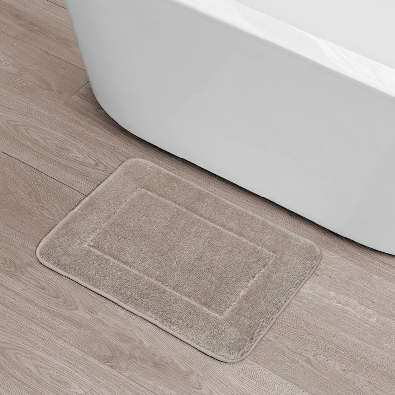 Non-Slip Bath Rug - Basics by Wayfair™, Linen, 17" W x 24" L