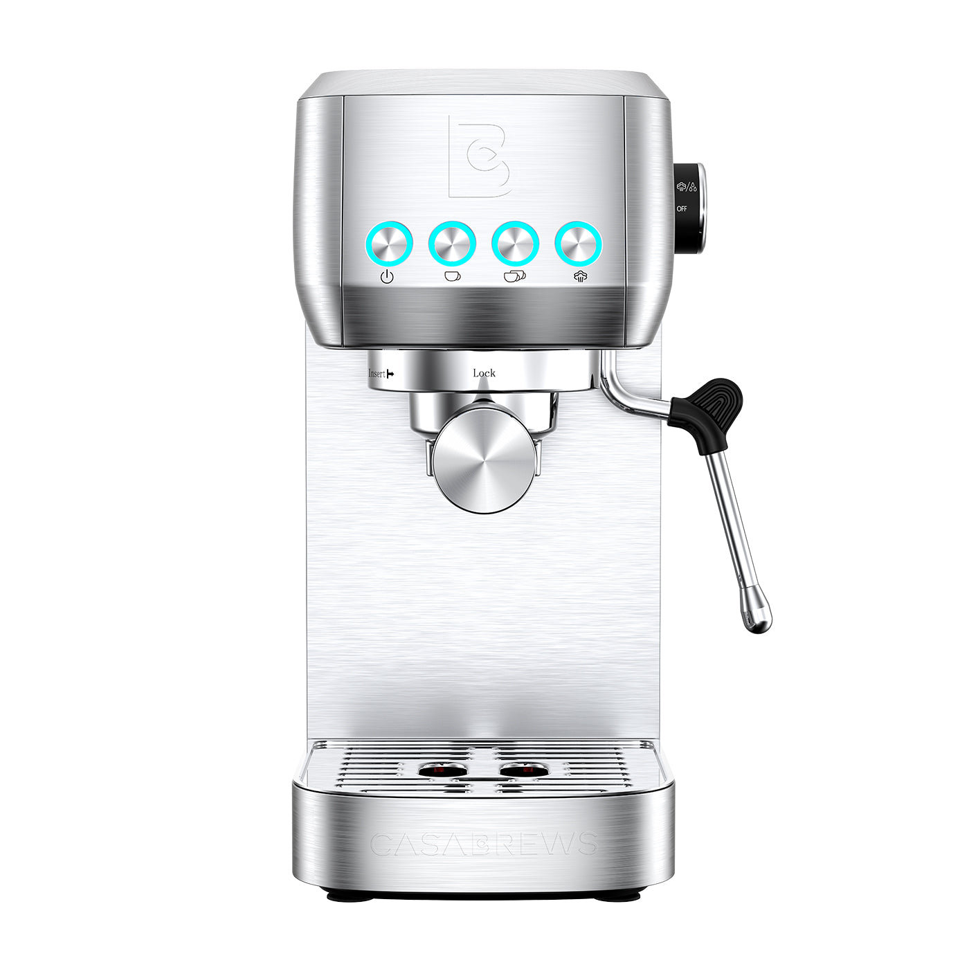 Casabrews Semi-Automatic 20 Bar Espresso Machine Cappuccino Maker with Milk  Frother, Silver