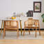 Mid-Century Modern Rubberwood Dining Chairs with Cane Back and Armrests-125186796