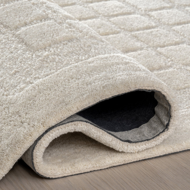Handmade Beige Wool Tufted Rectangular Area Rug 4' x 6'