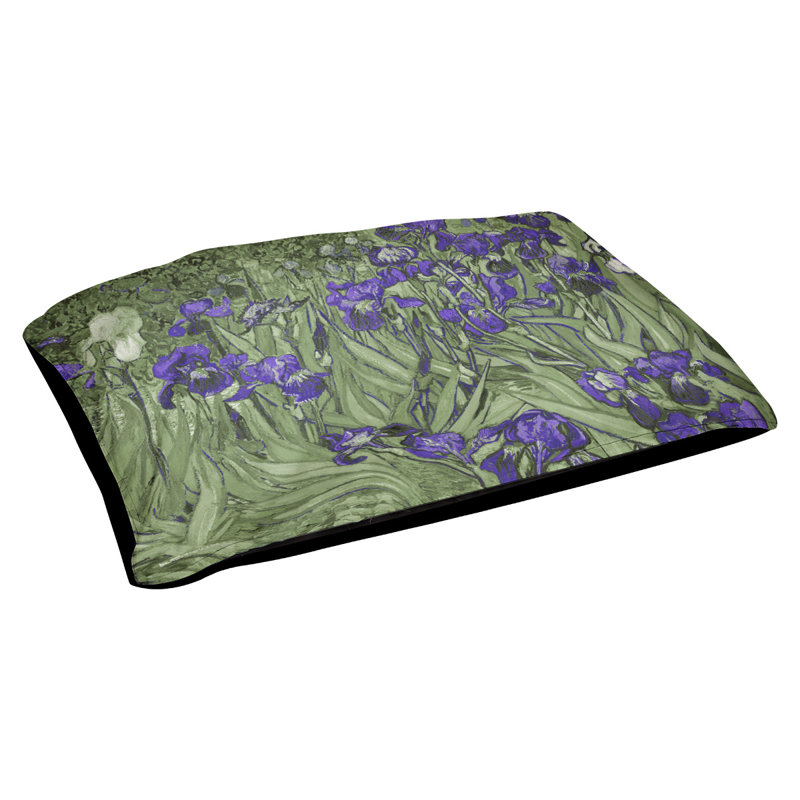 Coussin pour chien iris Weddle, Grand (H 14 po x l 42,5 po x P 32,5 po), Vert / mauve 