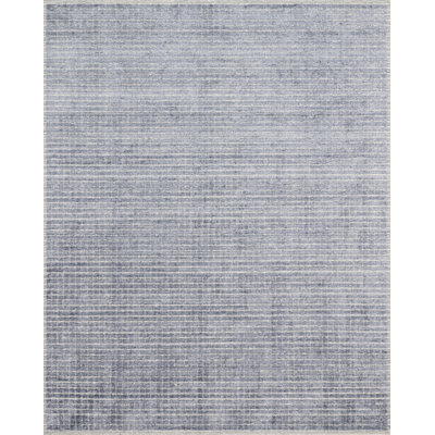 Shenade Handmade Rayon / Viscose Blue Rug
