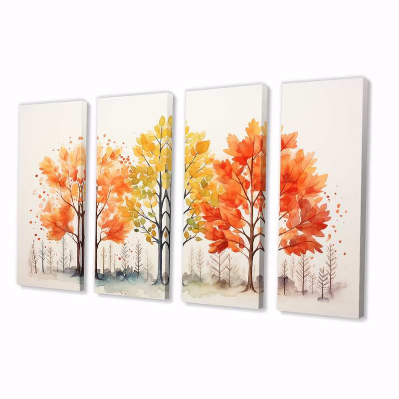 Jaune et orange, feuilles d'automne II - Érable, H 28 po x l 48 po