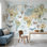 Papier peint carte du monde amovible pour chambre d'enfant